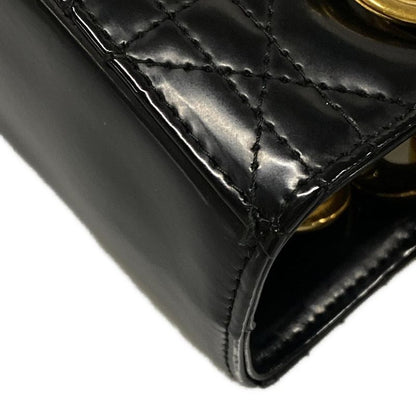 Dior/christian Dior Handbag Lady Dior Medium Black Gold Hardware Leather