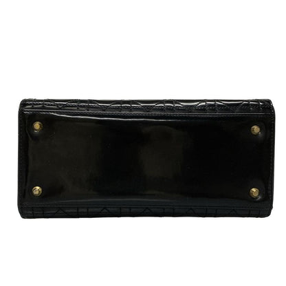 Dior/christian Dior Handbag Lady Dior Medium Black Gold Hardware Leather