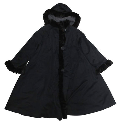 Fendi Orillag Fur Cashmere Silk Double Face Coat Reversible Long Length Logo