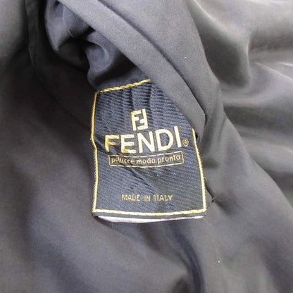 Fendi Orillag Fur Cashmere Silk Double Face Coat Reversible Long Length Logo
