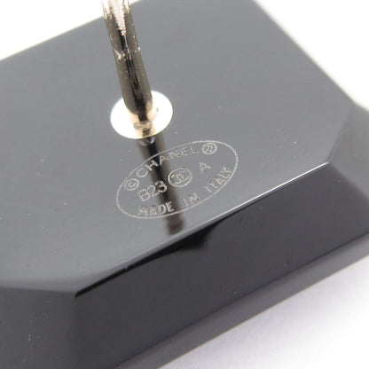 Chanel Earrings Coco Mark Black×gold×clear