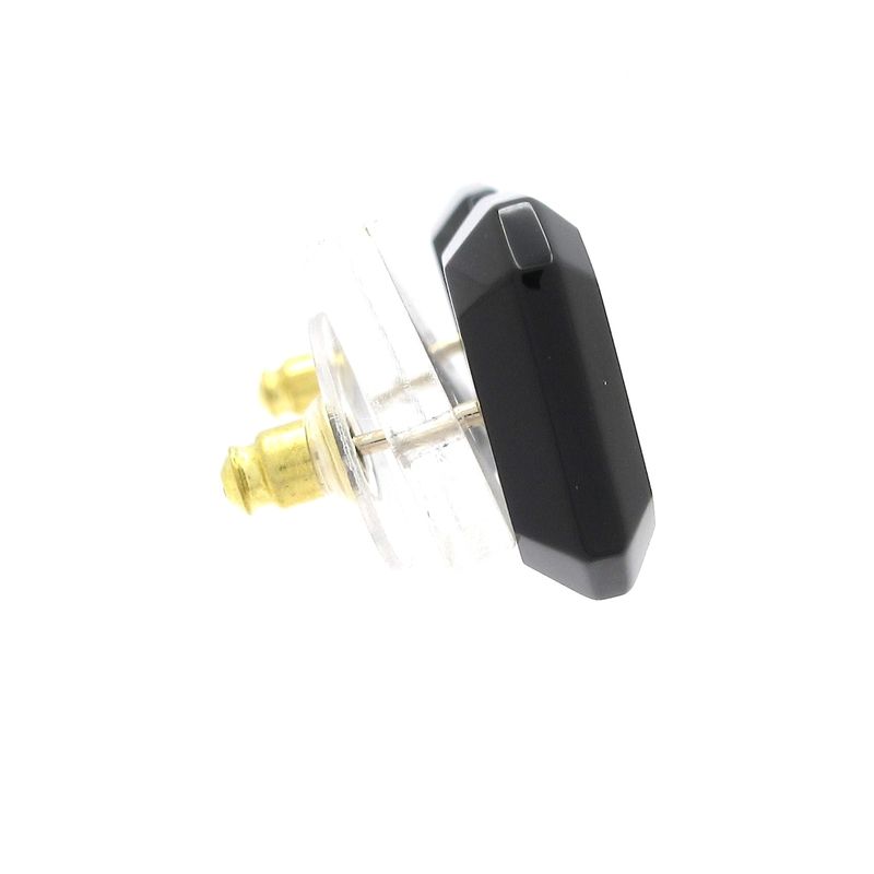 Chanel Earrings Coco Mark Black×gold×clear