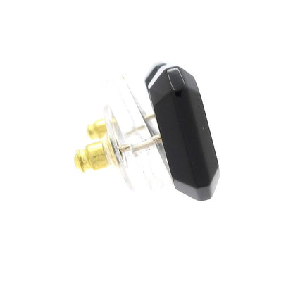 Chanel Earrings Coco Mark Black×gold×clear