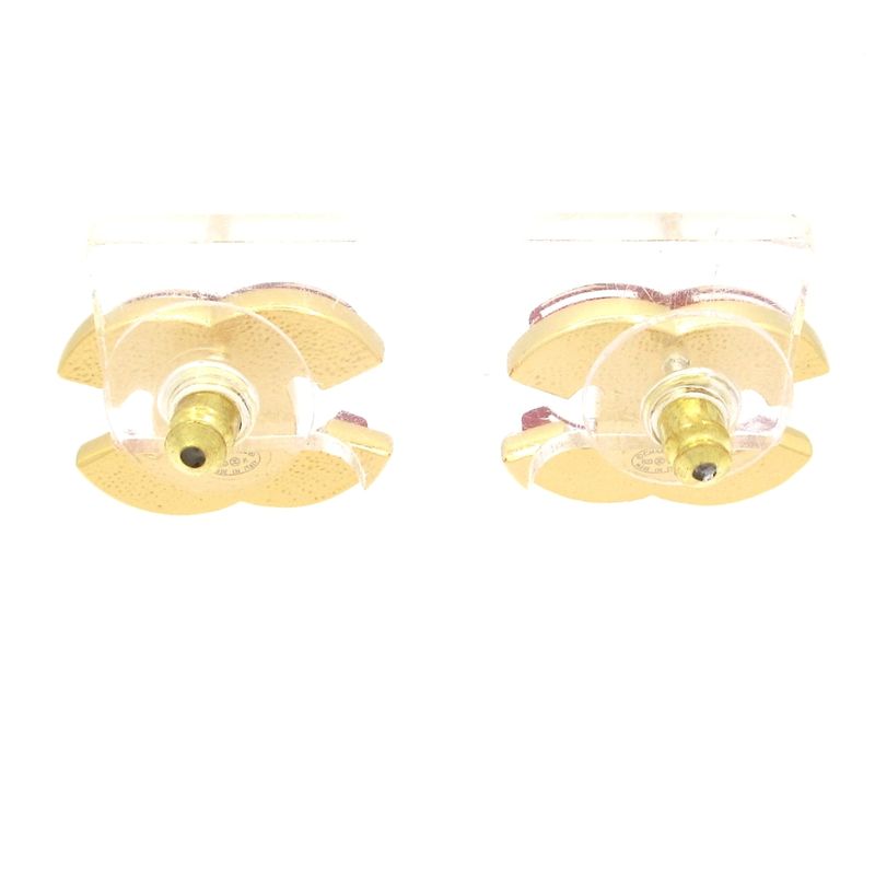 Chanel Earrings Coco Mark Bordeaux×gold