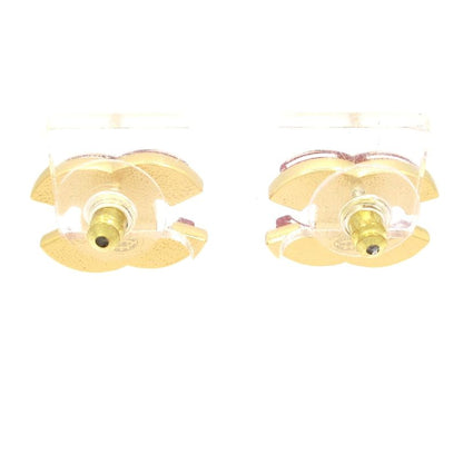 Chanel Earrings Coco Mark Bordeaux×gold