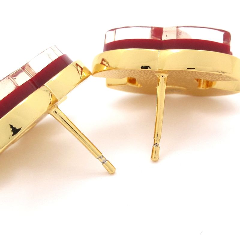 Chanel Earrings Coco Mark Bordeaux×gold