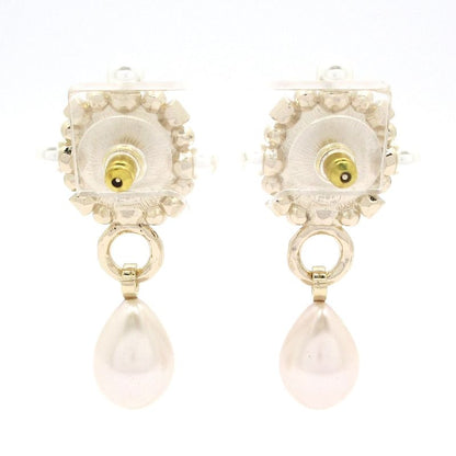 Chanel Earrings Coco Mark Black×gold×white