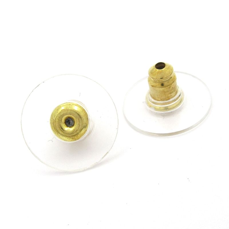 Chanel Earrings Coco Mark Black×gold×white Heart