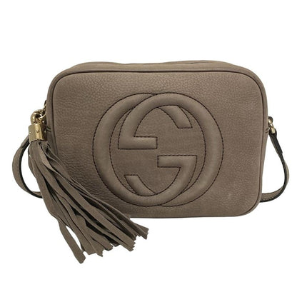 Gucci Shoulder Bag Soho 308364 Gray-beige Diagonal/tassel