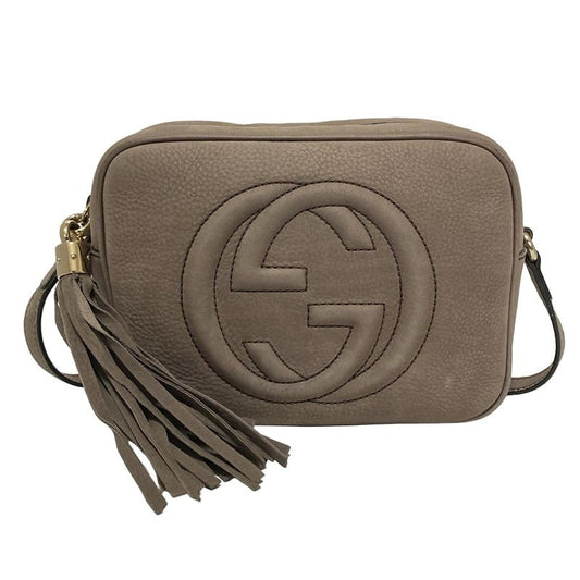 Gucci Shoulder Bag Soho 308364 Gray-beige Diagonal/tassel