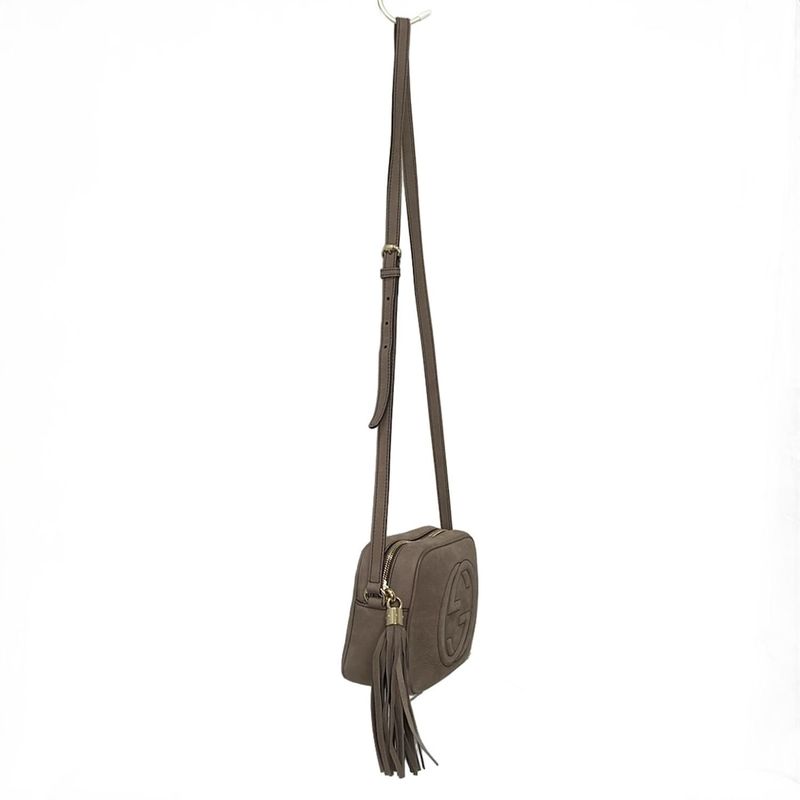 Gucci Shoulder Bag Soho 308364 Gray-beige Diagonal/tassel