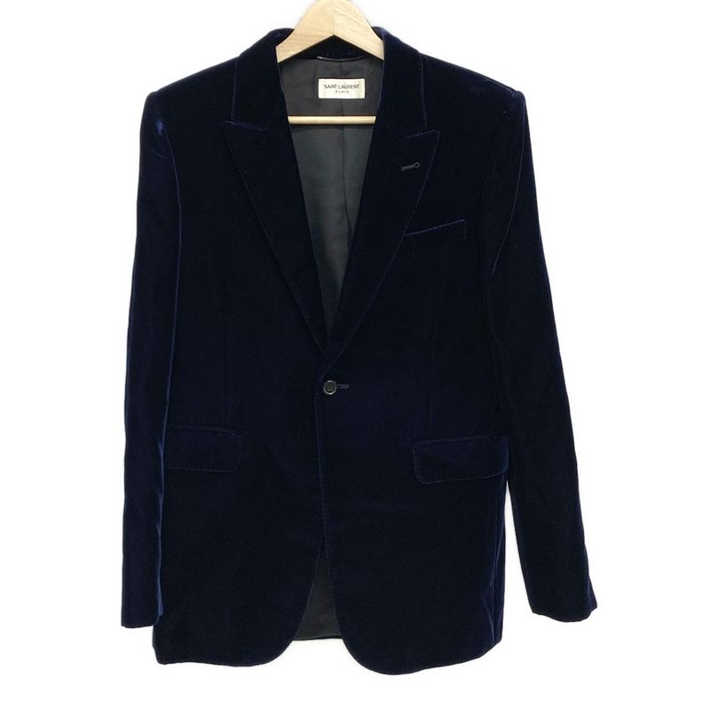 Saint Laurent Paris Jacket Size 46 XL Men's 433989 Navy Long Sleeves / Fall /