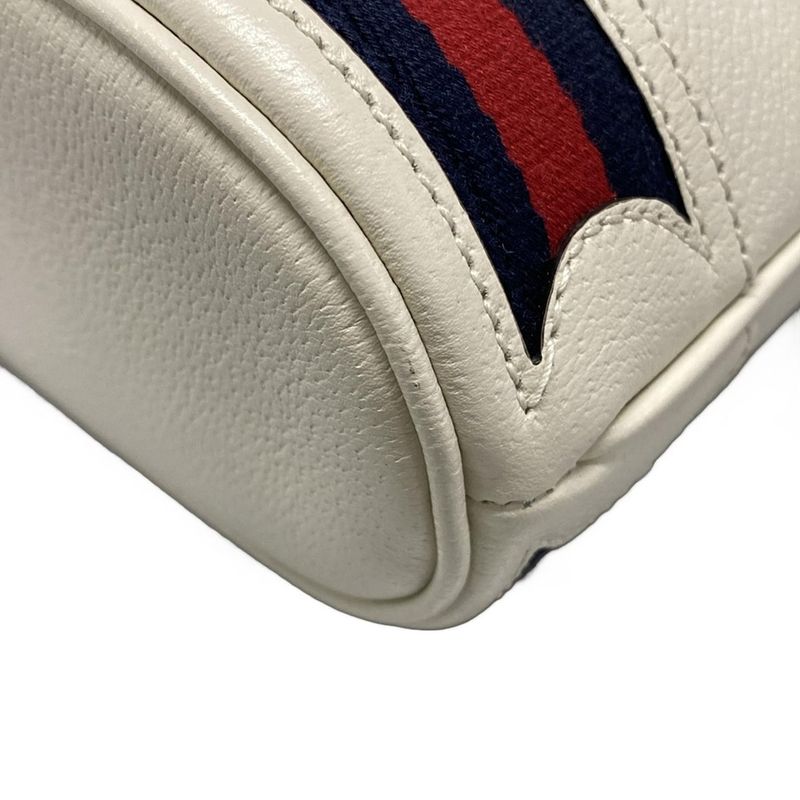 Gucci Handbag Ophidia Small Bucket Bag 610846 White Leather