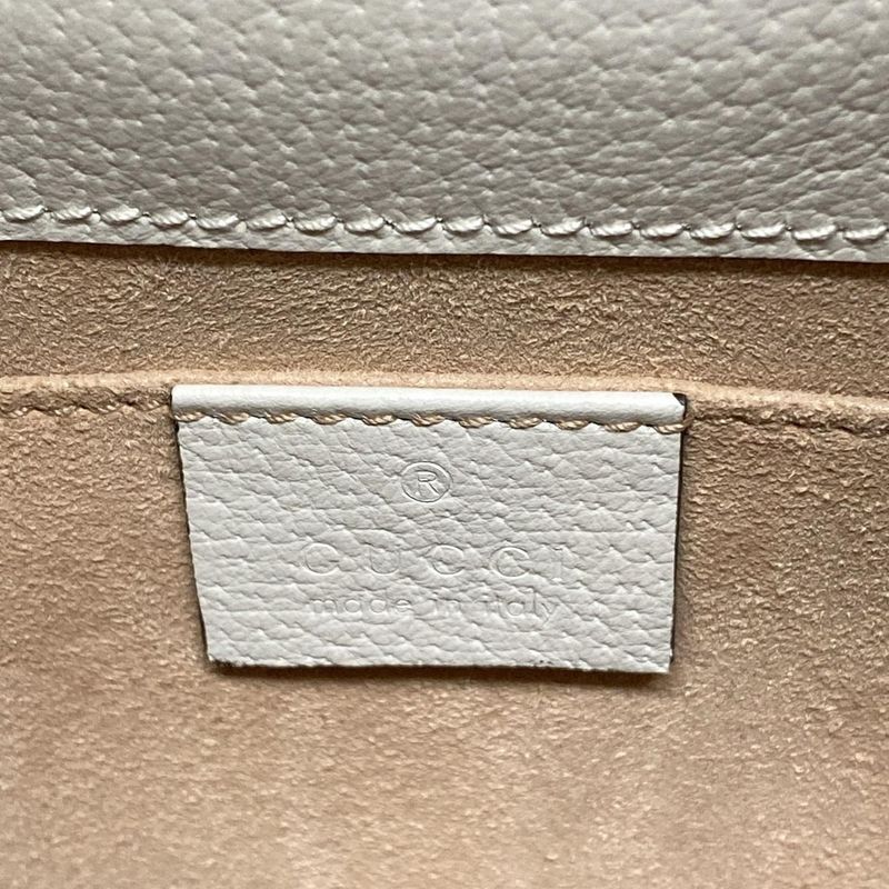 Gucci Handbag Ophidia Small Bucket Bag 610846 White Leather