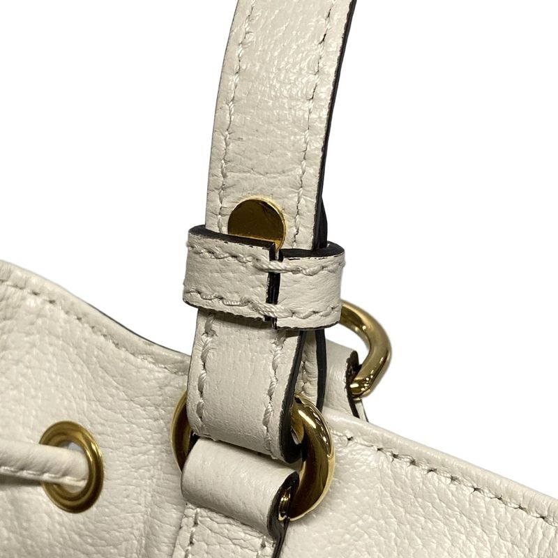 Gucci Handbag Ophidia Small Bucket Bag 610846 White Leather