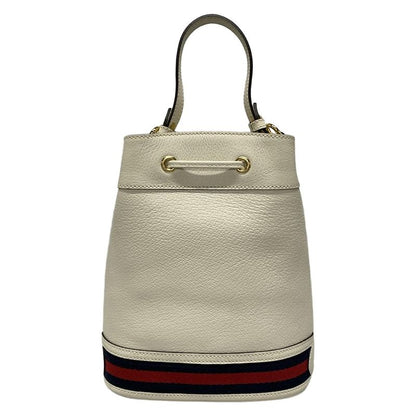 Gucci Handbag Ophidia Small Bucket Bag 610846 White Leather