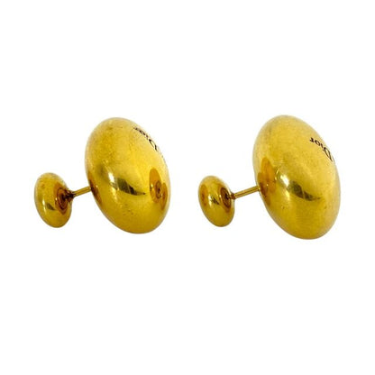 Dior Vintage Logo Earrings 2WAY Jewelry Gold Christian Dior Women's Regular