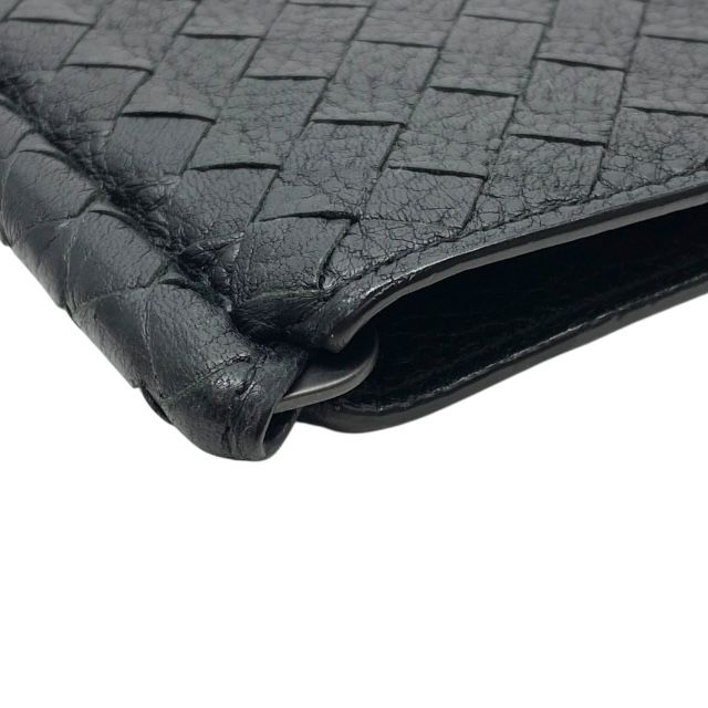 Bottega Veneta 123180 Intrecciato Bill Clip Wallet Money Clip Card Case Black