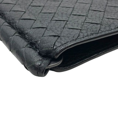 Bottega Veneta 123180 Intrecciato Bill Clip Wallet Money Clip Card Case Black