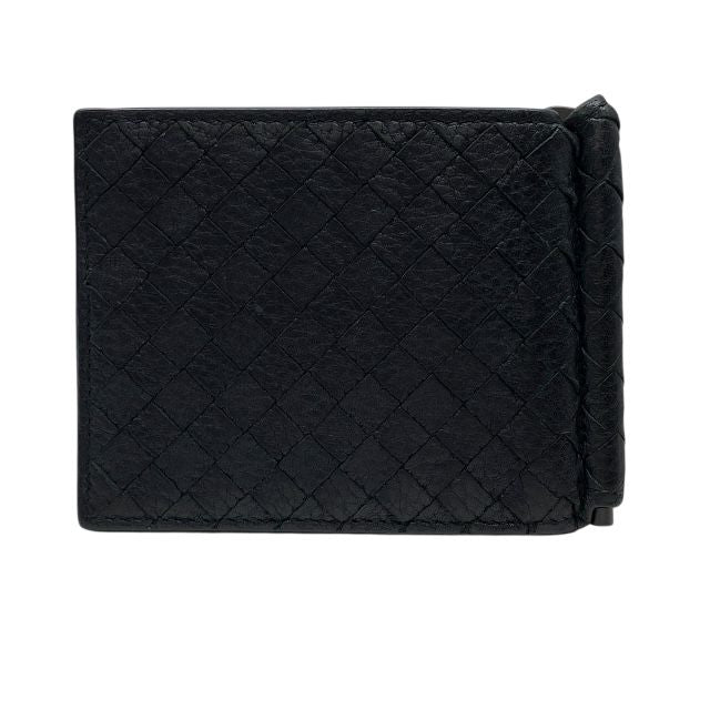 Bottega Veneta 123180 Intrecciato Bill Clip Wallet Money Clip Card Case Black