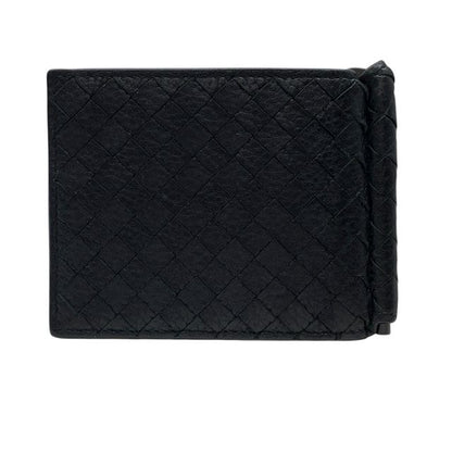 Bottega Veneta 123180 Intrecciato Bill Clip Wallet Money Clip Card Case Black
