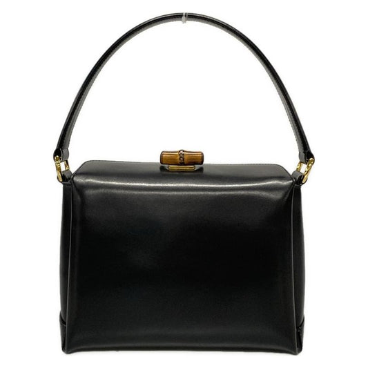 Gucci Handbag Bamboo 000330175 Black And Gold Leather