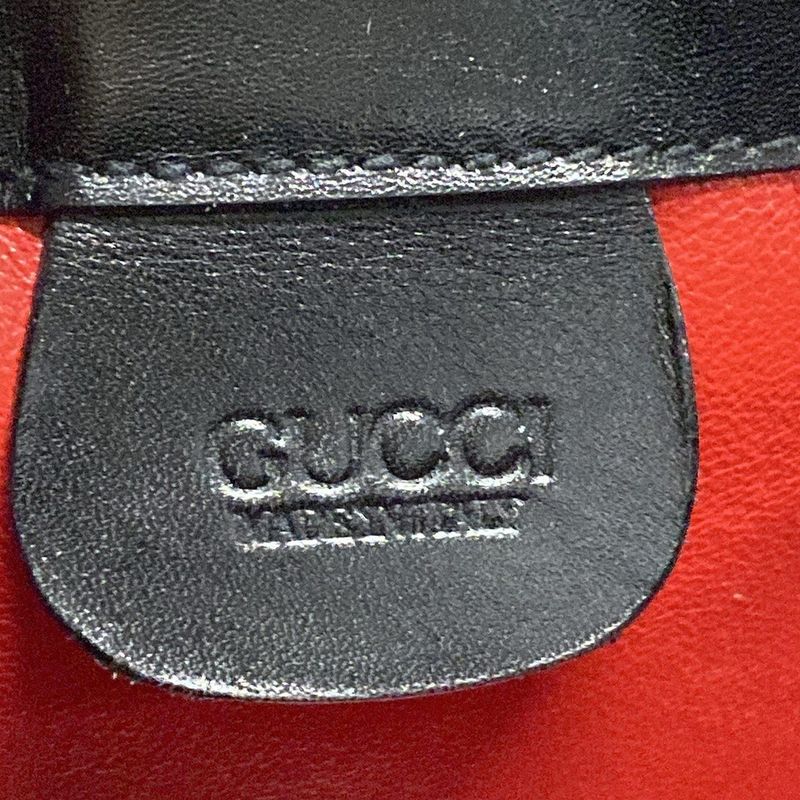 Gucci Handbag Bamboo 000330175 Black And Gold Leather