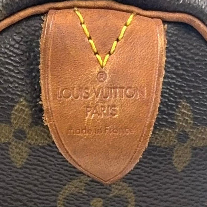 Louis Vuitton Speedy 35 Monogram Leather X PVC Brown Handbag Gold M41524