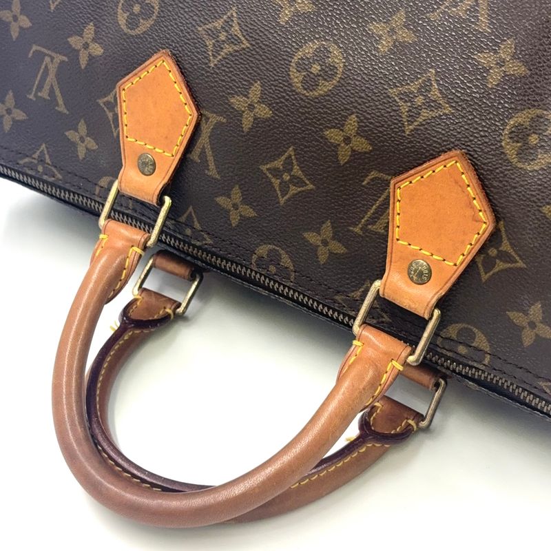 Louis Vuitton Speedy 35 Monogram Leather X PVC Brown Handbag Gold M41524