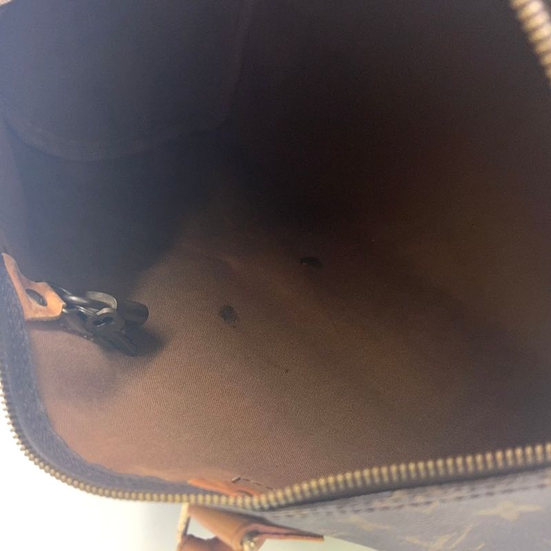 Louis Vuitton Speedy 35 Monogram Leather X PVC Brown Handbag Gold M41524