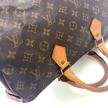 Louis Vuitton Speedy 35 Monogram Leather X PVC Brown Handbag Gold M41524