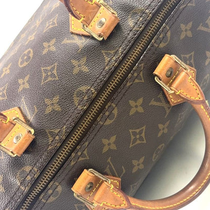 Louis Vuitton Speedy 35 Monogram Leather X PVC Brown Handbag Gold M41524