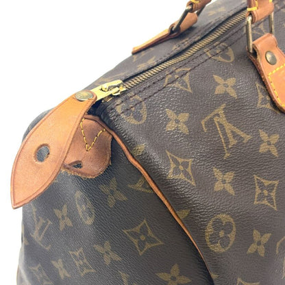 Louis Vuitton Speedy 35 Monogram Leather X PVC Brown Handbag Gold M41524