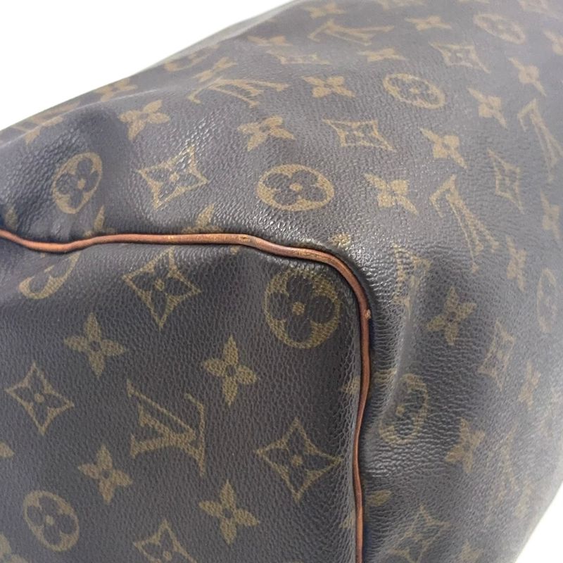 Louis Vuitton Speedy 35 Monogram Leather X PVC Brown Handbag Gold M41524