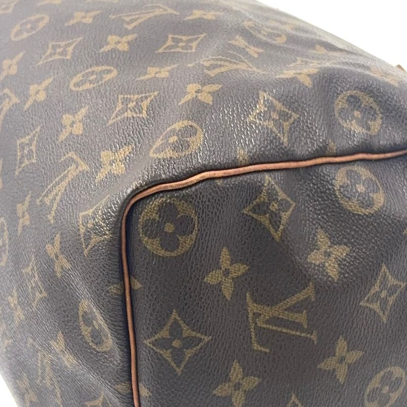 Louis Vuitton Speedy 35 Monogram Leather X PVC Brown Handbag Gold M41524