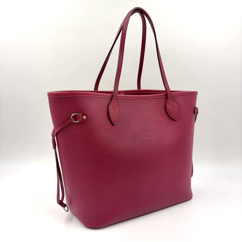 Louis Vuitton Epi Neverfull MM Prune Rose Poudre Leather Burgundy Shoulder Bag