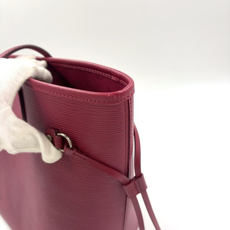 Louis Vuitton Epi Neverfull MM Prune Rose Poudre Leather Burgundy Shoulder Bag