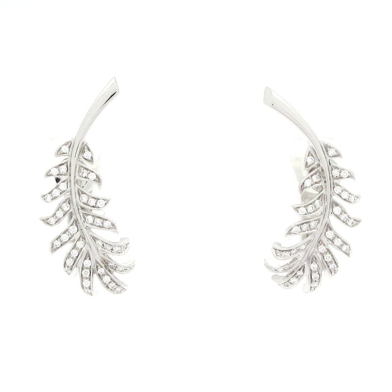 Chanel Ring Climber Clip Earrings J4139 18K White Gold X Diamonds