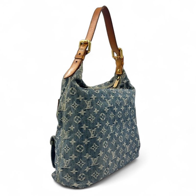 Louis Vuitton Baggy GM Monogram Denim Monogram Denim Leather × Denim Blue
