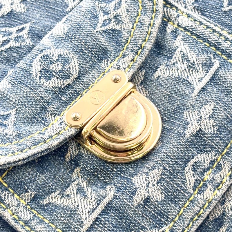 Louis Vuitton Baggy GM Monogram Denim Monogram Denim Leather × Denim Blue