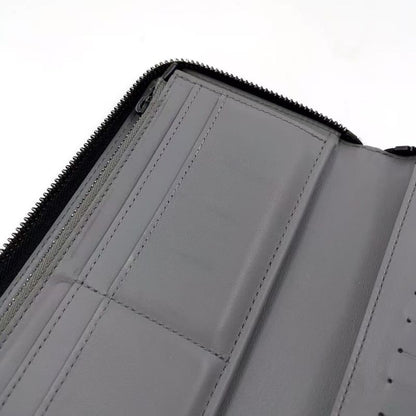 Louis Vuitton Vertical Round Monogram Shadow RFID Reactive PVC Dark Grey Wallet