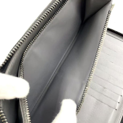 Louis Vuitton Vertical Round Monogram Shadow RFID Reactive PVC Dark Grey Wallet