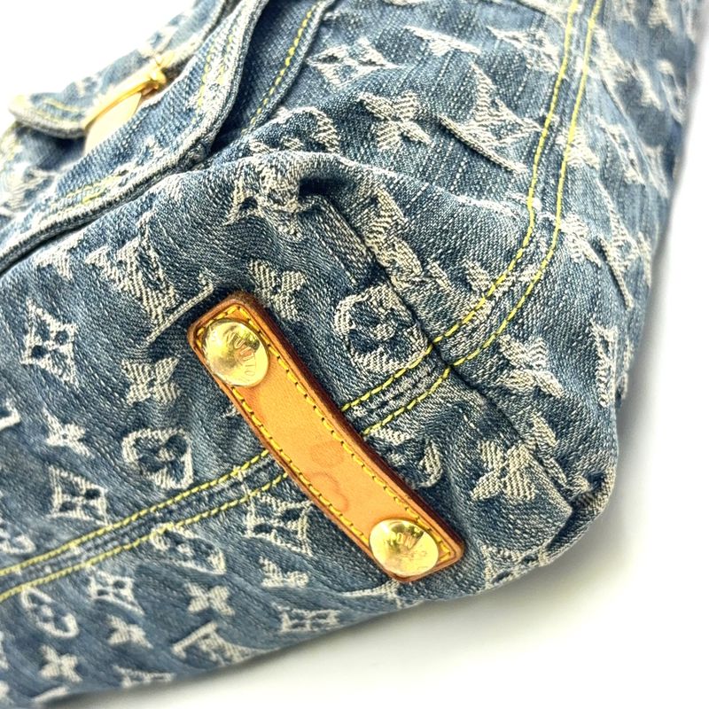 Louis Vuitton Baggy GM Monogram Denim Monogram Denim Leather × Denim Blue