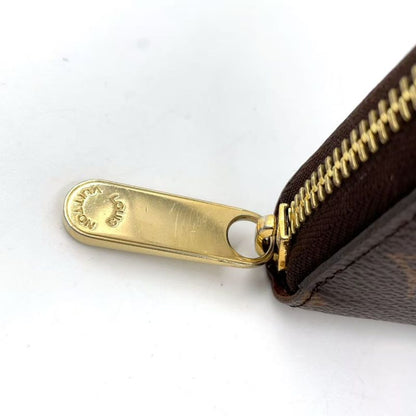 Louis Vuitton Zippy Wallet Monogram PVC Brown Round Zipper Long Wallet Gold
