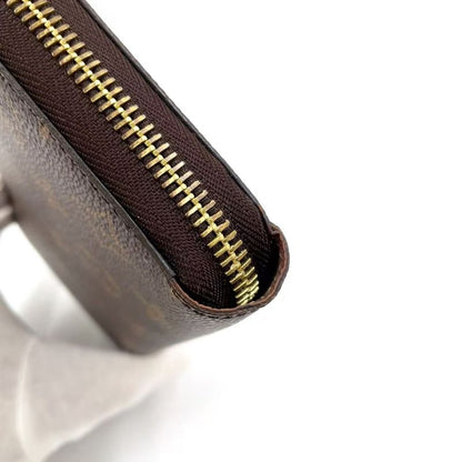 Louis Vuitton Zippy Wallet Monogram PVC Brown Round Zipper Long Wallet Gold