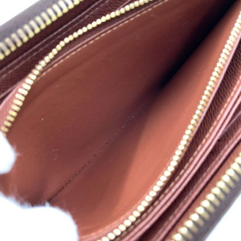 Louis Vuitton Zippy Wallet Monogram PVC Brown Round Zipper Long Wallet Gold