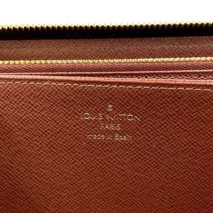 Louis Vuitton Zippy Wallet Monogram PVC Brown Round Zipper Long Wallet Gold