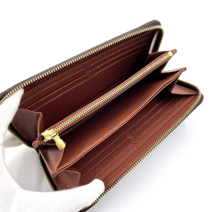 Louis Vuitton Zippy Wallet Monogram PVC Brown Round Zipper Long Wallet Gold