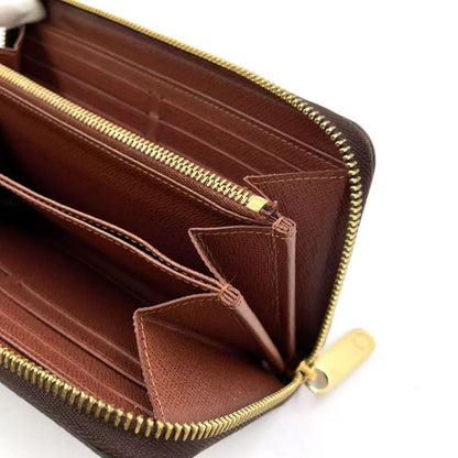 Louis Vuitton Zippy Wallet Monogram PVC Brown Round Zipper Long Wallet Gold