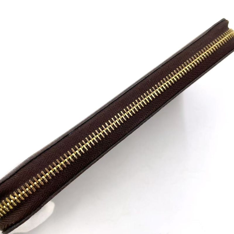 Louis Vuitton Zippy Wallet Monogram PVC Brown Round Zipper Long Wallet Gold